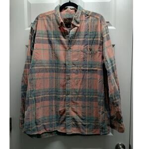 Vintage Basic Options Men's Size XL Plaid Corduroy Long Sleeve Button Up Shirt